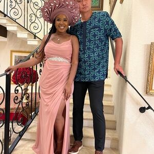 Azazie Blush Maxi Dress